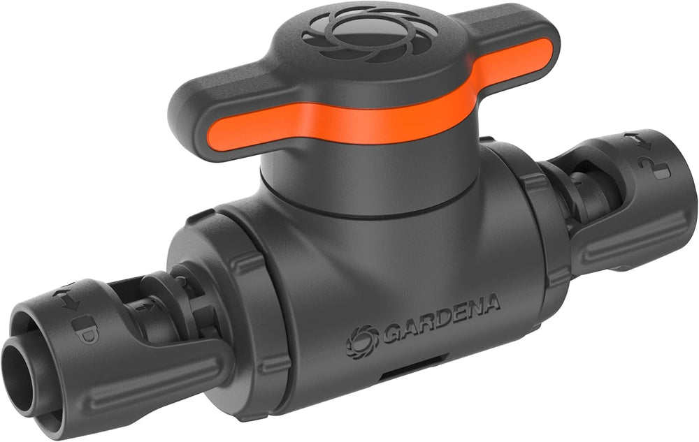 Supapă de reglare și închidere Gardena Micro-Drip-System 13 mm (1/2 inch): Închidere simplă a țevilor și reglare continuă a debitului de apă, accesoriu pentru pozarea țevilor de picurare (13207-20)