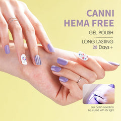 Ojă gel CANNI, semipermanentă, violet închis, ojă, gel UV, se detașează prin înmuiere, manichiură