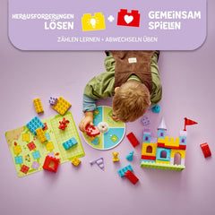 LEGO DUPLO Hopsys Burgspiel - Lernspielzeug zur Förderung der Motorik für Kleinkinder - 3 Tierfiguren, Spielzeugschloss & Brettspiel mit Drehscheibe - Geschenk für Mädchen & Jungen ab 3 Jahren - 10450