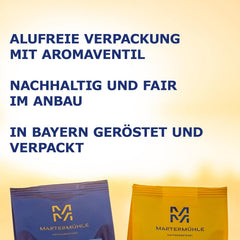 Martermühle Aßlinger Mischung Kaffeebohnen 1kg I Arabica I Aromen: Haselnuss, Leichte Würze, Schokolade I Ganze Kaffee-Bohnen schonend geröstet, säurearm