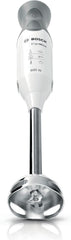 Bosch Stabmixer Ergomixx MSM66110, Edelstahl-Mixfuß, Mix- Und Messbecher, 2 Geschwindigkeitsstufen, Leichtes Gehäuse, 4-Klingen-Messer, Einfache Reinigung, 600 W, Weiß/Grau Bucatarie Naty Shop