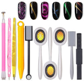 Nail Art Werkzeug Magnetstift, 10 Stück Nagel Magnet Stick Tool Set, Nagel Magnet Stift Und Starker Magnet Stock Punktierungsstifte Für DIY 3D Magnetisches Katzenauge UV Gel Polnisch Nagel Kunst