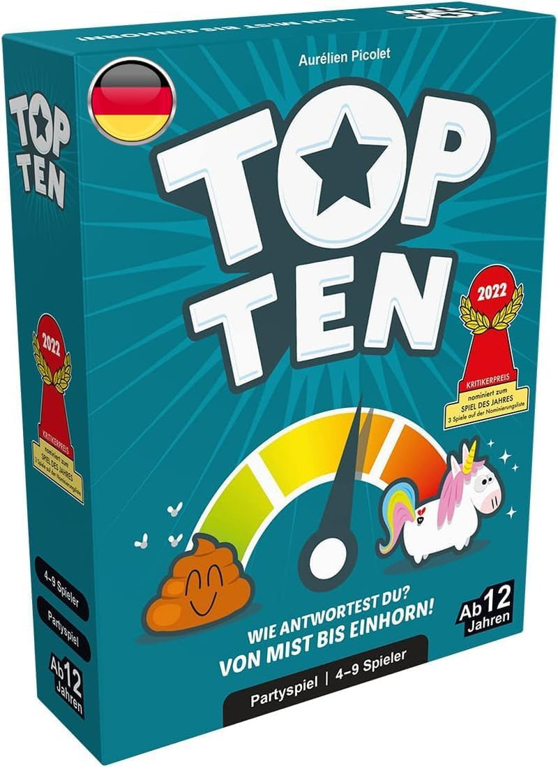 Jocuri Cocktail COGD0008 Asmodee Top Ten, Joc de Petrecere, Germană, Multicolor, Colorat