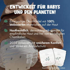 Scutece ecologice Eco by Naty Baby Eco Diapers - scutece organice premium, ecologice, fabricate din materiale pe bază de plante, ideale pentru pielea sensibilă a bebelușilor (mărimea 5 - 80 de bucăți)