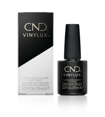 CND Vinylux - Top Coat pentru ojă, aplicare ușoară, rezistă peste o săptămână, formulă cu uscare rapidă, ușor de îndepărtat, protejează ojă, strălucire suplimentară, 15 ml