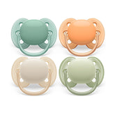 Suzete Philips AVENT ultra moi - pachet de 4 suzete extra moi, fără BPA, pentru bebeluși cu vârsta cuprinsă între 0 și 6 luni, inclusiv cutie de transport și sterilizare (Model SCF091/35)
