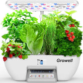 Kit hidroponică cu 17 capsule pentru grădină de plante aromatice, cu 102 lămpi de creștere cu spectru complet de 28W și 2 ventilatoare, grădină interioară cu pompă de apă, rezervor