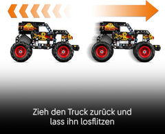 LEGO Technic Monster Jam Grave Digger Feuer und EIS - Monstertruck Modellbau & Konstruktionsspielzeug mit Rückziehmotor - Spielzeug für Kinder, Mädchen & Jungen - Geschenke für Kinder - 42219