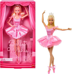 Barbie Signature Ballet Wishes Puppe, Sammelfigur-Modepuppe in rosafarbenem Seiden-Tutu mit blonden Haaren und Geschenkverpackung, JBJ10