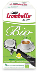 Caffè Trombetta ESE Kaffeepads, Italien Kaffee, Reichhaltiges Aroma und samtiger Geschmack Biologisch - 1 Packungen zu je 18 Kaffeepads