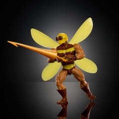 Masters of the Universe Origins Action Figure Buzz-Off din colecția de desene animate, aproximativ 14 cm înălțime, de la televiziunea din anii 1980, Bee Leader cu aripi și ochelari cu Javelin, JBM88 Action figures Naty Shop