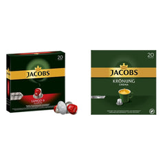 Kaffeekapseln Lungo Classico, Intensität 6 von 12, 10 x 20 Getränke & Kaffeekapseln Krönung Crema, 200 Nespresso kompatible Kapseln, 10er Pack, 10 x 20 Getränke, 1040 g