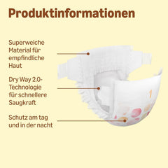Scutece Ultra Dry de la Amazon, mărimea 1 (2-5 kg) - Cutie lunară, alb, 96 bucăți (2 pachete a câte 48) (anterior sub marca Mama Bear, produs identic)