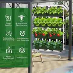 Hängende Vertikale Wand Pflanze, Vertikale Pflanzenwand Balkonbar Pflanzenwand Indoor mit Smart-Timer und Wasserpumpe Blumentopf Wand für Hof Garten Balkon Home Decoration