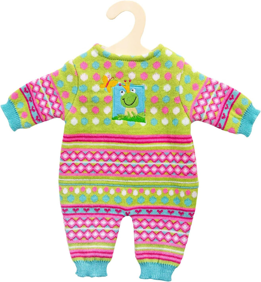 Heless 1666 - Strickstrampler für Puppen, Froschi, Größe 28 - 35 cm
