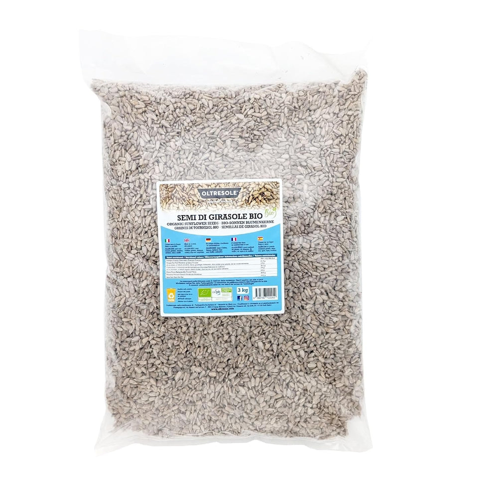 Semințe de floarea-soarelui organice 3 kg, semințe de floarea-soarelui organice crude, decojite, neprăjite și nesărate, bogate în fibre și nutrienți, ideale ca gustare și pentru rețete