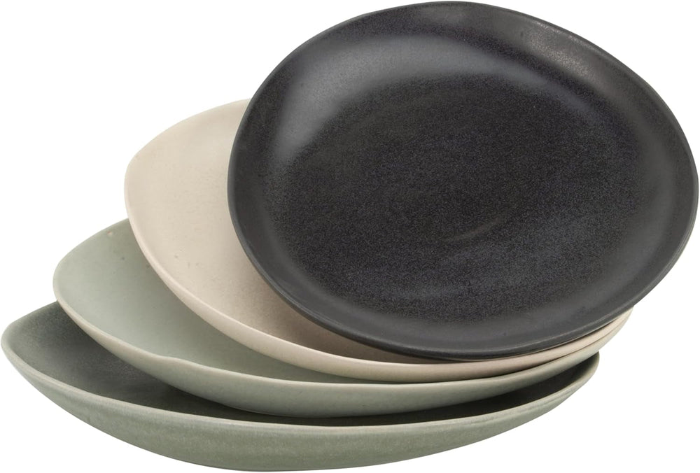 CreaTable, 22139, seria PIETRA, set de veselă din 4 piese pentru 4 persoane, set de farfurii din gresie, potrivit pentru mașina de spălat vase și cuptorul cu microunde, fabricat în Europa