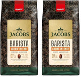 Boabe de cafea Jacobs Barista Crema Intense 1kg – Intensă, Ciocolată neagră și pecan, Boabe Arabica și Robusta, Intensitate 7/10, ideală pentru Café Crema (Pachet de 2)