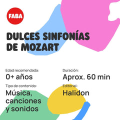 Personaj sonor - simfonie dulce de Mozart - cântece - jucărie, conținut educațional, spaniolă, copii de la 0 ani, multicolor, FFL30003 Jucarii Bebe Naty Shop