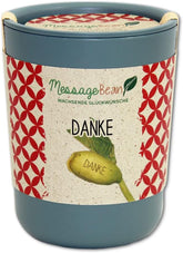 Feel Green Message Bean, Naturdose Mit Lasergravierter Glücksbohne"Danke", Nachhaltige Geschenkidee, 100% Eco Friendly, Anzuchtset, Made in Austria