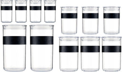 Borcane de depozitare BODUM PRESSO, plastic, negru, 4 x 0,25 l, 3 x 0,6 l, 3 x 1 l, 2 x 2 l Cutii depozitare alimente Naty Shop
