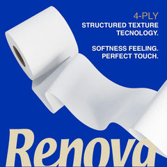 Hârtie igienică Renova Renova Divine Perfection, 42 role, hârtie igienică premium, 4 straturi, ultra moale, rezistență sporită, grosime, moale și absorbantă, hârtie certificată Fsc, 4400 G