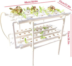 Kit de creștere hidroponică, sistem de creștere hidroponică din PVC, 2 straturi, 72 de găuri, sistem hidroponic, kit de creștere, sisteme de creștere a plantelor fără sol, sistem de cultură hidroponică fără sol în apă