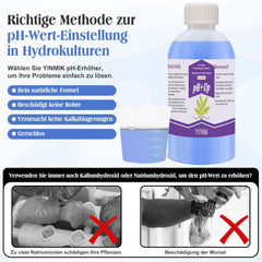 Regulator de pH pentru hidroponie, lichid pH Up și pH Down, fluid regulator de pH pentru scăderea sau creșterea valorii pH-ului, tampon premium 250 ml, potrivit pentru toate sistemele hidroponice (sol și apă)