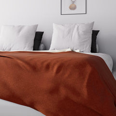 Soleil D'Ocre, Adele, cuvertură de pat, aruncare canapea, bumbac, roșu cărămiziu, 220 X 240 Cm Paturi si Cuverturi Besuche den Soleil d'ocre-Store