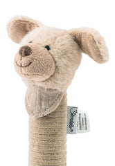 Sterntaler Baby squeaker câine Lucky - Jucărie pentru copii din material moale pufos cu cordon - Jucărie de prindere pentru copii - Primele încercări de prindere și joc, gri-bej Jucarii Bebe Naty Shop