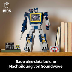 LEGO Icons Transformers: Soundwave Set für Erwachsene - Modellbau mit verwandelbaren Figuren inkl. Laserbeak & Ravage sowie einem Soundstein - Sammlerstück & Geschenk für Fans - 10358