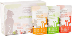 MjAMjAM - Hrană umedă premium pentru pisici - Pachet mixt I - Pui, Vită, Inimi, pachet de 12 (12 x 125 g), fără cereale cu carne suplimentară