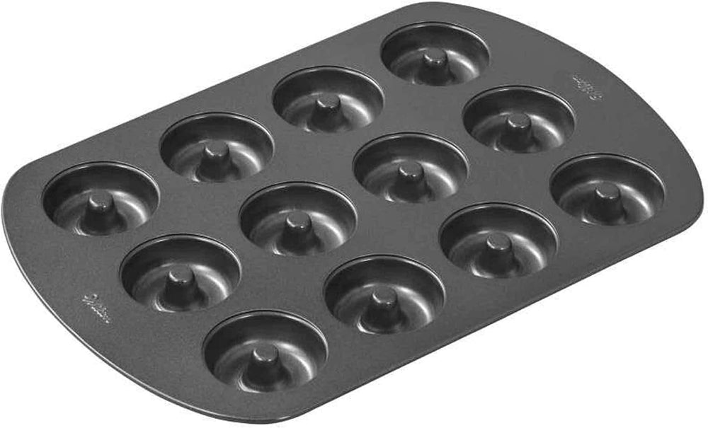 Wilton Donut-Backform Mit 12 Mulden Donutform, Hochwertige Donut Backform Mit Antihaftbeschichtung Für 12 Mini-Donuts, Spülmaschinenfest Matrite si tavi pentru copt Naty Shop Mini