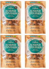 Set de 4 bucăți Organic Bites - Migdale cu scorțișoară/Migdale cu scorțișoară în ciocolată neagră belgiană/Fără zahăr adăugat, fără îndulcitori/VEGAN ȘI COMERȚ ECHITABIL / 4 x 85g