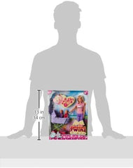 Simba Steffi Love Sunshine Twins – Păpușă cu gemeni și cărucior, inclusiv accesorii precum biberoane și jucării, variantă asortată cu 2 păpuși, set de păpuși pentru copii cu vârsta de 3 ani și peste