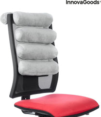 Innovagoods® Pernă ergonomică multifuncțională cu tub cu 5 module, pliabilă, robustă și durabilă, design catifelat, material bumbac/Pp, ideală pentru birou, casă, teleworking, mașină. Perne standard Naty Shop