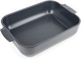Peugeot Appolia Rechteckige Auflaufform Mit Griffen, Keramik, Schiefer / Grau, 7,2X31X21,7 Cm, Fassungsvermögen: Ca. 2 L, 60060 Matrite si tavi pentru copt Naty Shop Schiefergrau