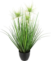 Zypern-Gras Im Topf Grasbusch Groß Gras Ziergras Dekopflanze Künstliches Zyperngras Cyperus Topfpflanze Grünpflanze Künstliche Dekopflanze Staude Ufergras Schilf Katzengras
