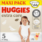 Scutece Huggies Extra Care pentru bebeluși cu Disney, mărimea 5 (12-22 kg), 2 pachete x 33 de scutece, 66 de scutece în total