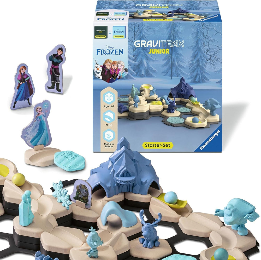 Ravensburger 73385 GraviTrax Junior Starter-Set Disney Frozen, Murmelbahn für Kinder ab 3 Jahren, mit Spielfiguren aus der Welt der Eiskönigin
