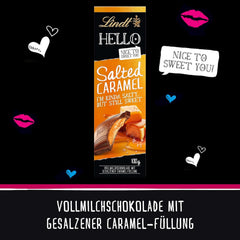 HELLO Ciocolată cu Caramel Sărat | Baton 100g | Ciocolată cu lapte cu umplutură de caramel sărat | Baton de ciocolată | Cadou de ciocolată (Pachet de 5)