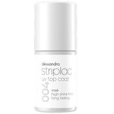 alessandro Striplac UV Top Coat Rosé - Unghii strălucitoare, rezistente la zgârieturi, până la 15 zile - Poate fi folosit cu sau fără culoare - Tehnologie delicată de îndepărtare - Vegan - Roz, Transparent, 6,5 ml