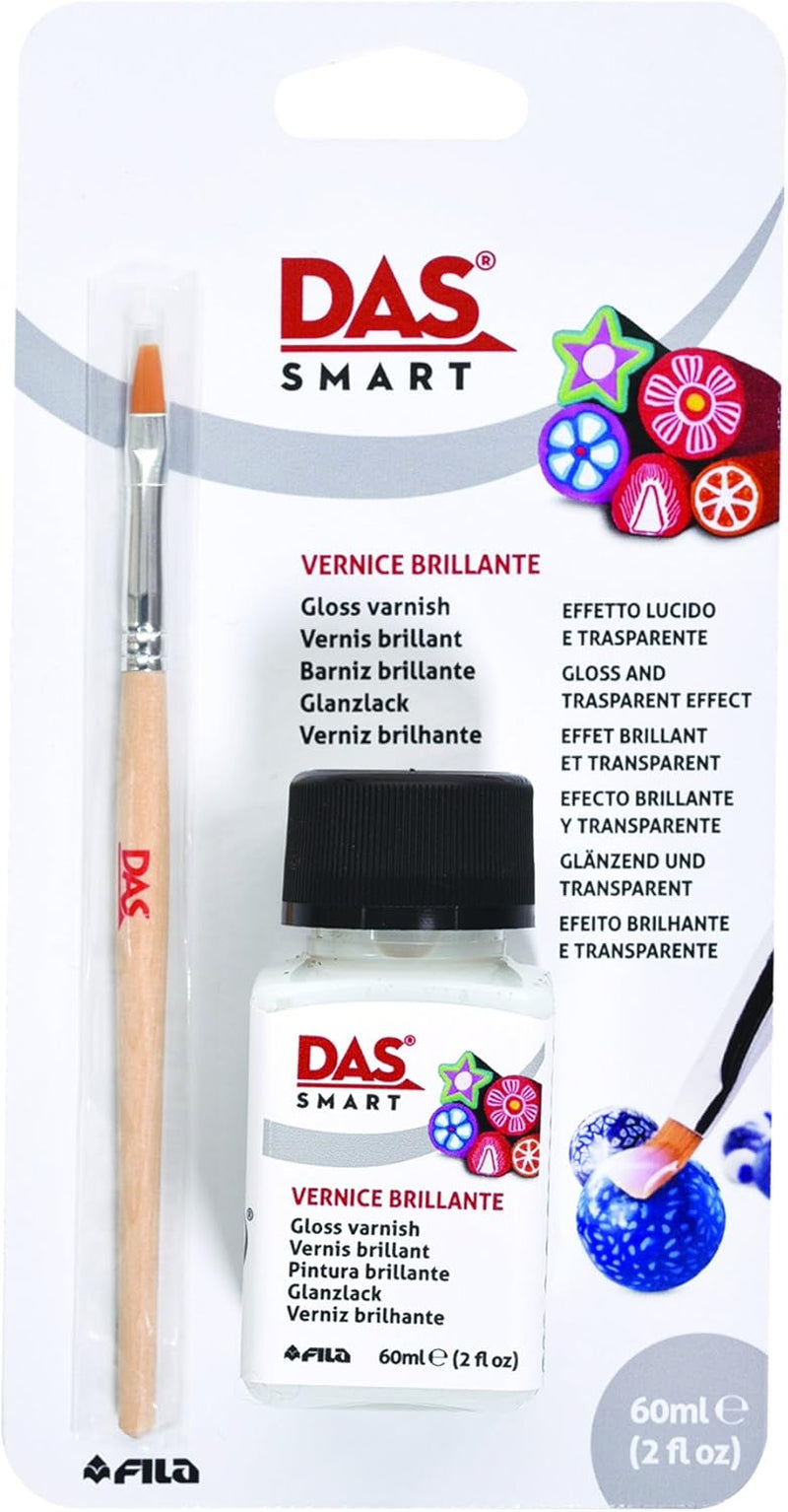 Set de lac DAS Fila DAS Smart Gloss 3290 00 Instrument de modelare Lac lucios și pensulă, 19,6 x 10 x 3,8 cm