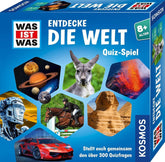 KOSMOS 687748 Ce este Ce: Descoperă Lumea, Joc Quiz, peste 300 de întrebări quiz, joc cooperativ de cunoștințe pentru copii și tineri cu vârsta de 8 ani și peste, distracție de ghicit, joc de familie
