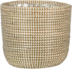 Scheurich Seagrass 17, ghiveci tip coș/ghiveci tip coș din iarbă de mare, culoare: Alb, diametru 17 cm, înălțime 16 cm, volum 3,5 l.