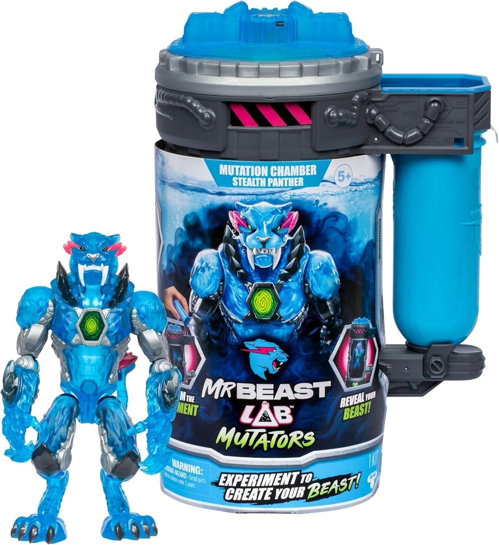 Mutatori; Mutați bestia supremă. Experimentați și creați figura de acțiune Stealth Panther de la Mrbeast. 3 de colecționat, Iconic Panther, Stealth Panther, Metallic Panther Action figures Naty Shop Stealth Panther