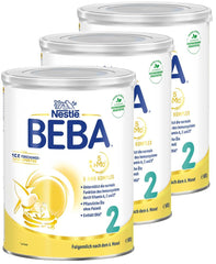 BEBA 2 - Lapte de continuare după 6 luni, cu complex 5 HMO, conținut proteic adecvat vârstei, fără lactoză, fără ulei de palmier, fără ulei de pește, hrană pentru bebeluși, lapte praf pentru bebeluși, pachet de 3 (3 x 800g)