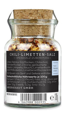 Ankerkraut Chili-Limetten-Salz, 70g im Korkenglas, Speise-Salz Mischung für Steak Fisch Salat Asia Gerichte, Allrounder mit Geschmack und Qualität