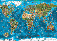 Educa - Minunea lumii, puzzle jigsaw 12000 piese adulți și copii de la 14 ani, harta lumii (19057) Puzzle Naty Shop
