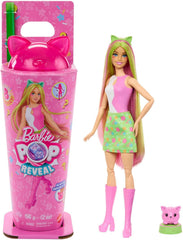 Barbie Pop-Reveal-Set aus Puppe und Accessoires, Shakes-Serie, duftende helle Häschen-Modepuppe & Haustier, mit 8 Überraschungen inklusive Farbwechsel, JCN88